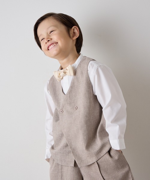 riziere(リジェール)の「アシンメトリーデザインベスト(スーツベスト・キッズ・ブラウン/ネイビー/カーキ系/グレー/ライトブラウン/ブラック・90/100/110/120/130/140/150/160)」の5枚目の写真
