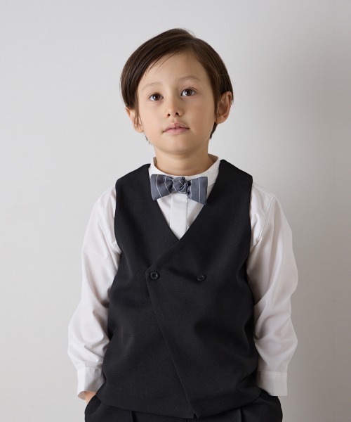 riziere(リジェール)の「アシンメトリーデザインベスト(スーツベスト・キッズ・ブラウン/ネイビー/カーキ系/グレー/ライトブラウン/ブラック・90/100/110/120/130/140/150/160)」の2枚目の写真