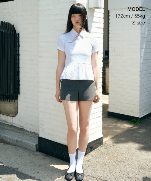 MUSINSA STANDARD WOMAN（ムシンサスタンダードウーマン）の「ウィメンズレーストリムスリーブレスペプラムトップ[ホワイト]（シャツ/ブラウス・レディース・その他・LARGE/MEDIUM/SMALL/X-SMALL）」の2枚目の写真