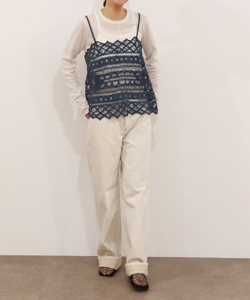 Marilyn Moon(マリリンムーン)の「batten lace camisole(キャミソール・レディース・ブラック/ダークブルー/ホワイト・FREE)」の3枚目の写真