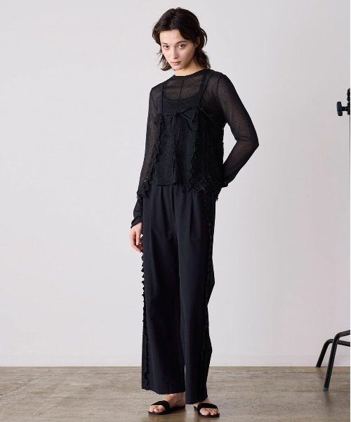 Marilyn Moon(マリリンムーン)の「batten lace camisole(キャミソール・レディース・ブラック/ダークブルー/ホワイト・FREE)」の10枚目の写真