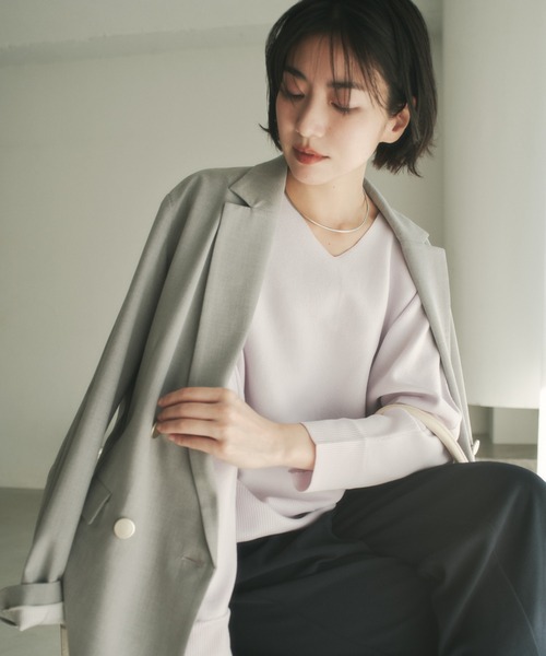 Elura(エルーラ)の「≪WEB限定≫もっちり立体プルオーバー/650193(ニット/セーター・レディース・ブラウン/グリーン/ピンク系/パープル/ネイビー/オレンジ/オフホワイト・FREE)」の6枚目の写真