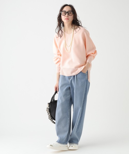 Elura(エルーラ)の「≪WEB限定≫もっちり立体プルオーバー/650193(ニット/セーター・レディース・ブラウン/グリーン/ピンク系/パープル/ネイビー/オレンジ/オフホワイト・FREE)」の12枚目の写真