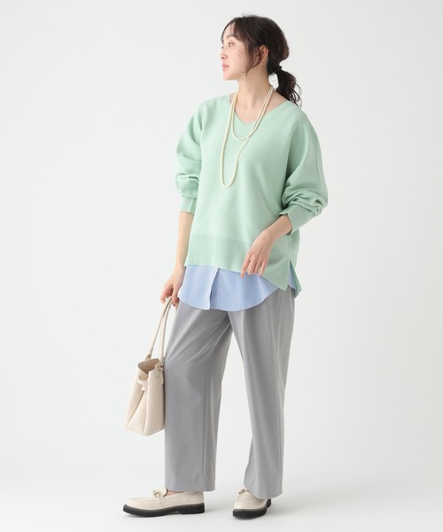 Elura(エルーラ)の「≪WEB限定≫もっちり立体プルオーバー/650193(ニット/セーター・レディース・ブラウン/グリーン/ピンク系/パープル/ネイビー/オレンジ/オフホワイト・FREE)」の21枚目の写真