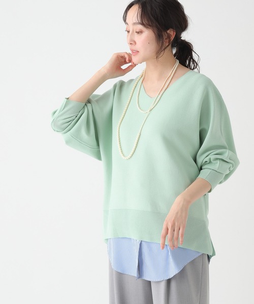 Elura(エルーラ)の「≪WEB限定≫もっちり立体プルオーバー/650193(ニット/セーター・レディース・ブラウン/グリーン/ピンク系/パープル/ネイビー/オレンジ/オフホワイト・FREE)」の18枚目の写真