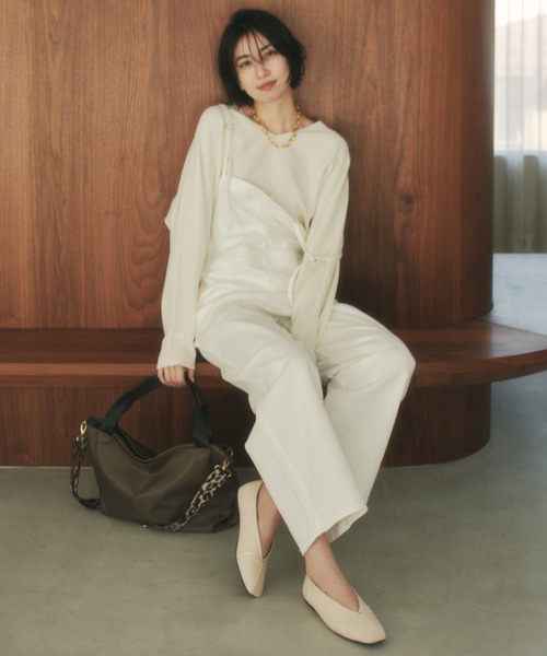 Elura(エルーラ)の「≪WEB限定≫もっちり立体プルオーバー/650193(ニット/セーター・レディース・ブラウン/グリーン/ピンク系/パープル/ネイビー/オレンジ/オフホワイト・FREE)」の8枚目の写真