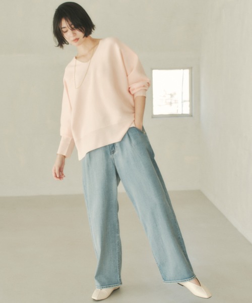 Elura(エルーラ)の「≪WEB限定≫もっちり立体プルオーバー/650193(ニット/セーター・レディース・ブラウン/グリーン/ピンク系/パープル/ネイビー/オレンジ/オフホワイト・FREE)」の10枚目の写真