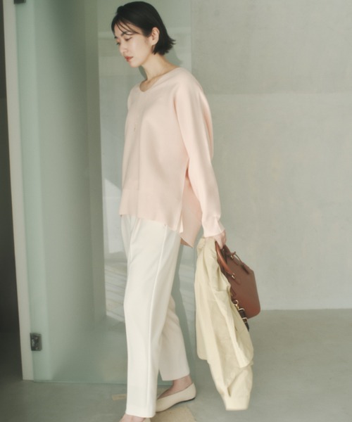 Elura(エルーラ)の「≪WEB限定≫もっちり立体プルオーバー/650193(ニット/セーター・レディース・ブラウン/グリーン/ピンク系/パープル/ネイビー/オレンジ/オフホワイト・FREE)」の11枚目の写真