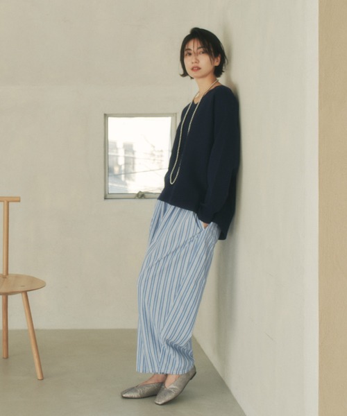 Elura(エルーラ)の「≪WEB限定≫もっちり立体プルオーバー/650193(ニット/セーター・レディース・ブラウン/グリーン/ピンク系/パープル/ネイビー/オレンジ/オフホワイト・FREE)」の19枚目の写真