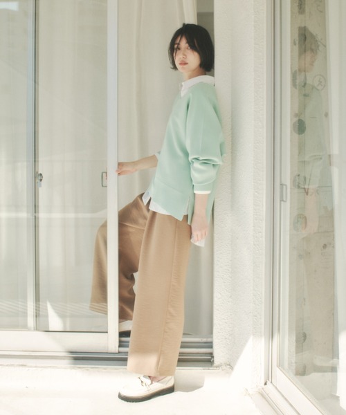 Elura(エルーラ)の「≪WEB限定≫もっちり立体プルオーバー/650193(ニット/セーター・レディース・ブラウン/グリーン/ピンク系/パープル/ネイビー/オレンジ/オフホワイト・FREE)」の18枚目の写真