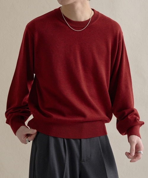 epnok（エプノック）の「ベーシックルーズハイゲージニット（ニット/セーター・メンズ・チャコールグレー/ブルー/レッド・SMALL/MEDIUM/LARGE）」の3枚目の写真