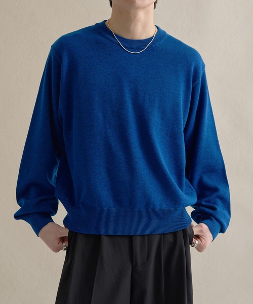 epnok（エプノック）の「ベーシックルーズハイゲージニット（ニット/セーター・メンズ・チャコールグレー/ブルー/レッド・SMALL/MEDIUM/LARGE）」の2枚目の写真