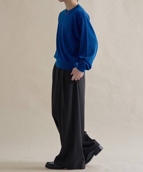 epnok（エプノック）の「ベーシックルーズハイゲージニット（ニット/セーター・メンズ・チャコールグレー/ブルー/レッド・SMALL/MEDIUM/LARGE）」の12枚目の写真