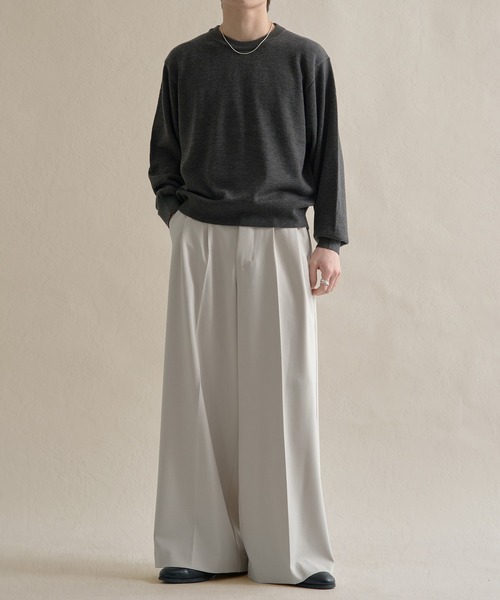 epnok（エプノック）の「ベーシックルーズハイゲージニット（ニット/セーター・メンズ・チャコールグレー/ブルー/レッド・SMALL/MEDIUM/LARGE）」の22枚目の写真