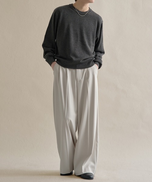 epnok（エプノック）の「ベーシックルーズハイゲージニット（ニット/セーター・メンズ・チャコールグレー/ブルー/レッド・SMALL/MEDIUM/LARGE）」の21枚目の写真