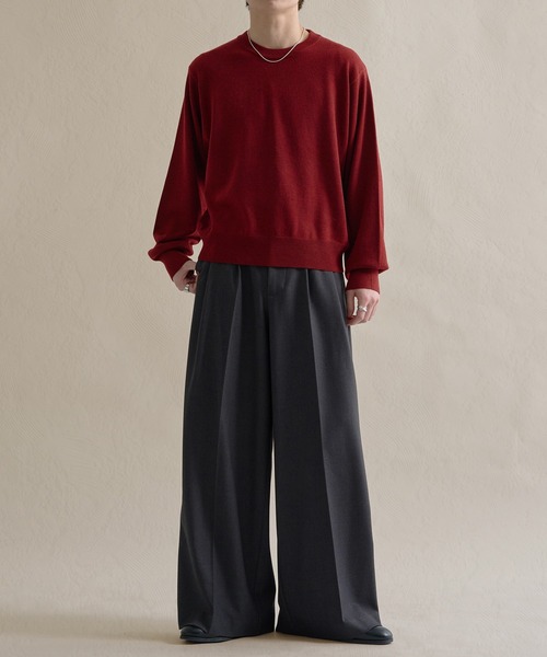 epnok（エプノック）の「ベーシックルーズハイゲージニット（ニット/セーター・メンズ・チャコールグレー/ブルー/レッド・SMALL/MEDIUM/LARGE）」の4枚目の写真