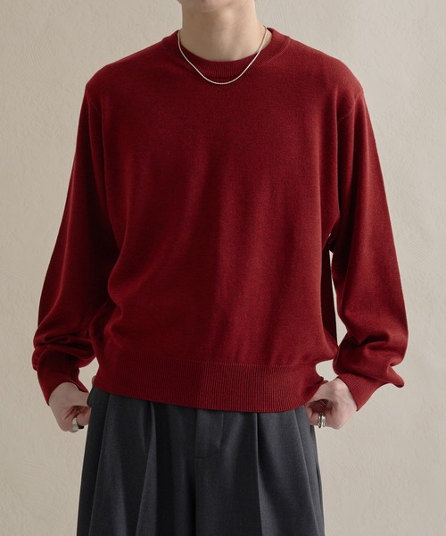 epnok（エプノック）の「ベーシックルーズハイゲージニット（ニット/セーター・メンズ・チャコールグレー/ブルー/レッド・SMALL/MEDIUM/LARGE）」の8枚目の写真