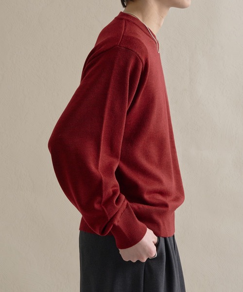 epnok（エプノック）の「ベーシックルーズハイゲージニット（ニット/セーター・メンズ・チャコールグレー/ブルー/レッド・SMALL/MEDIUM/LARGE）」の5枚目の写真