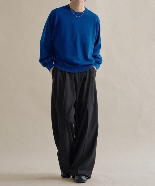 epnok（エプノック）の「ベーシックルーズハイゲージニット（ニット/セーター・メンズ・チャコールグレー/ブルー/レッド・SMALL/MEDIUM/LARGE）」の13枚目の写真