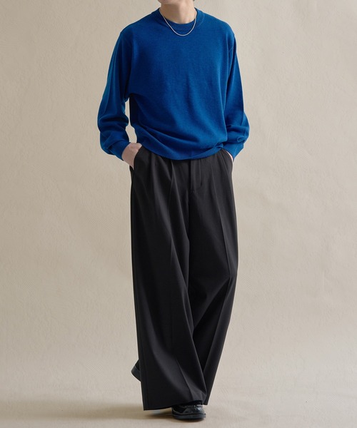 epnok（エプノック）の「ベーシックルーズハイゲージニット（ニット/セーター・メンズ・チャコールグレー/ブルー/レッド・SMALL/MEDIUM/LARGE）」の14枚目の写真