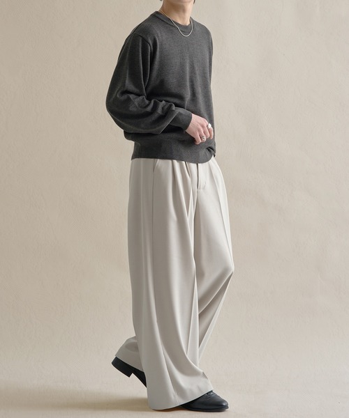 epnok（エプノック）の「ベーシックルーズハイゲージニット（ニット/セーター・メンズ・チャコールグレー/ブルー/レッド・SMALL/MEDIUM/LARGE）」の19枚目の写真