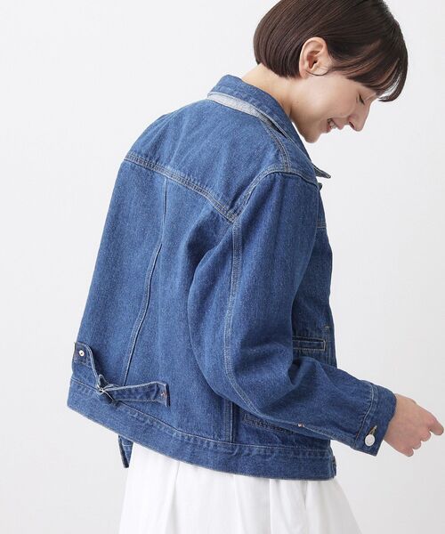 Dessin(デッサン)の「【ユニセックス/2WAY】リバーシブルデニムジャケット(デニムジャケット・レディース・サックスブルー/ブルー/ネイビー・05/04/03/02/01)」の15枚目の写真
