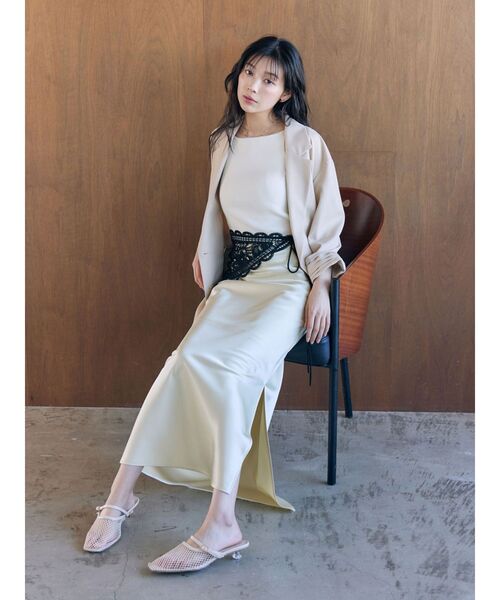 LAGUNAMOON（ラグナムーン）の「バイカラーボタンジャケット（テーラードジャケット・レディース・ブラウン/ベージュ・FREE）」の5枚目の写真