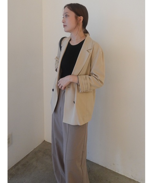 LAGUNAMOON（ラグナムーン）の「バイカラーボタンジャケット 【春服】【オフィスカジュアル】【セットアップ対応】（テーラードジャケット・レディース・ブラウン/ベージュ・FREE）」の13枚目の写真
