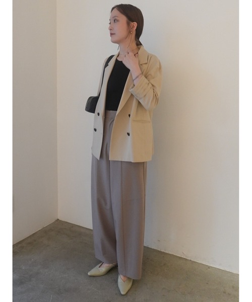 LAGUNAMOON（ラグナムーン）の「バイカラーボタンジャケット 【春服】【オフィスカジュアル】【セットアップ対応】（テーラードジャケット・レディース・ブラウン/ベージュ・FREE）」の11枚目の写真