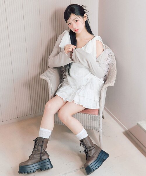 OLIVE des OLIVE 肩リボンミニキャミワンピとボレロセット セール】肩リボンミニキャミワンピとボレロセット（ワンピース