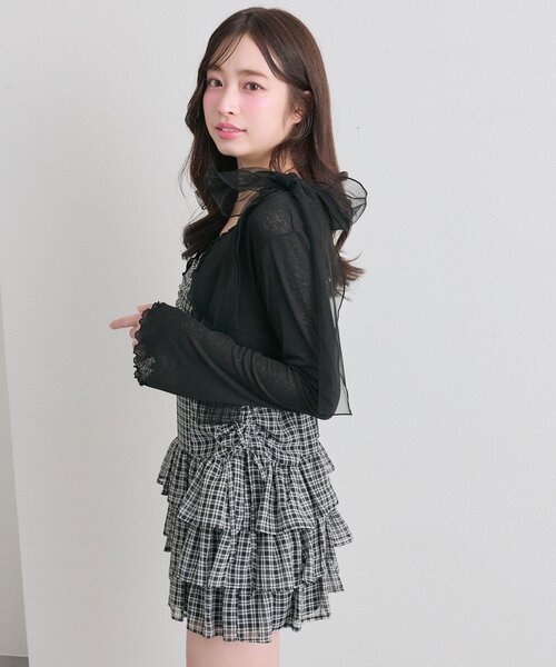 セール】肩リボンミニキャミワンピとボレロセット（ワンピース