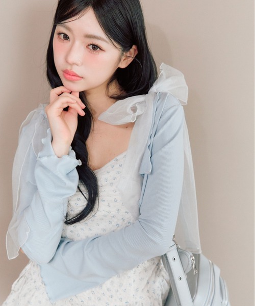 セール】肩リボンミニキャミワンピとボレロセット（ワンピース