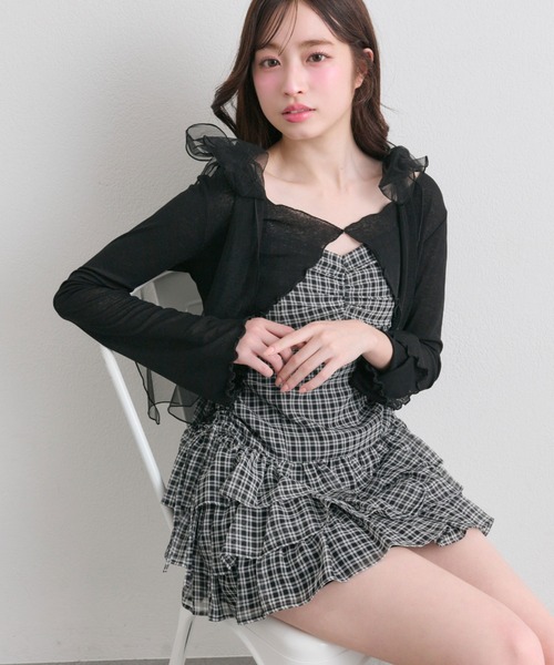 OLIVE des OLIVE 肩リボンミニキャミワンピとボレロセット セール】肩リボンミニキャミワンピとボレロセット（ワンピース
