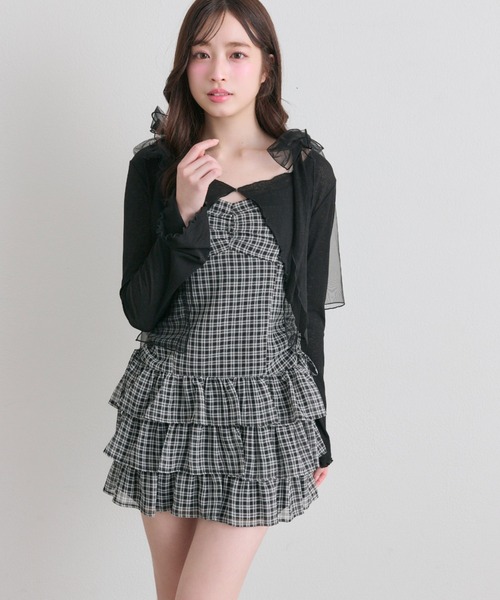 OLIVE des OLIVE 肩リボンミニキャミワンピとボレロセット セール】肩リボンミニキャミワンピとボレロセット（ワンピース