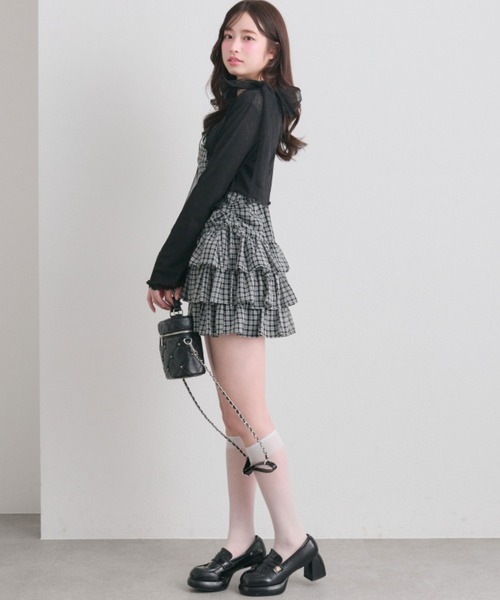 OLIVE des OLIVE(オリーブデオリーブ)の「肩リボンミニキャミワンピとボレロセット(ワンピース・レディース・オフホワイト/サックスブルー/ブラック・FREE)」の11枚目の写真