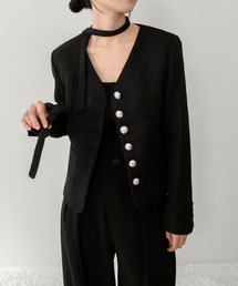 on:nue（オンニュ）の「【on:nue】[着用動画あり！] ノーカラーツイードショートジャケット /2026 SS COLLECTION（ノーカラージャケット）」