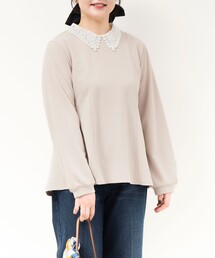 MICO COULIER | カットジョーゼット襟レースブラウス(襟取り外し可能)(シャツ/ブラウス)