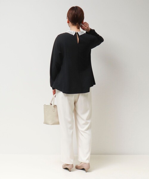MICO COULIER（ミコクリエ）の「カットジョーゼット襟レースブラウス（襟取り外し可能）（シャツ/ブラウス・レディース・オフホワイト/ブラック/グレイッシュベージュ・38）」の11枚目の写真