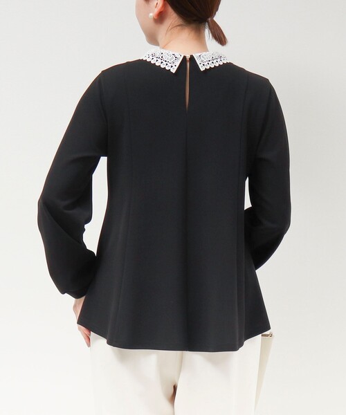 MICO COULIER（ミコクリエ）の「カットジョーゼット襟レースブラウス（襟取り外し可能）（シャツ/ブラウス・レディース・オフホワイト/ブラック/グレイッシュベージュ・38）」の12枚目の写真