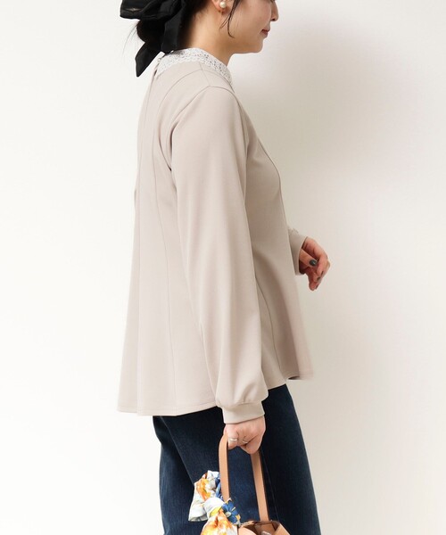 MICO COULIER（ミコクリエ）の「カットジョーゼット襟レースブラウス（襟取り外し可能）（シャツ/ブラウス・レディース・オフホワイト/ブラック/グレイッシュベージュ・38）」の19枚目の写真