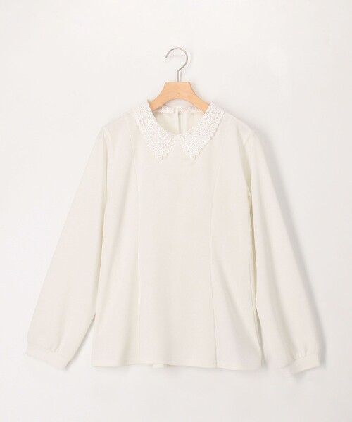 MICO COULIER（ミコクリエ）の「カットジョーゼット襟レースブラウス（襟取り外し可能）（シャツ/ブラウス・レディース・オフホワイト/ブラック/グレイッシュベージュ・38）」の20枚目の写真