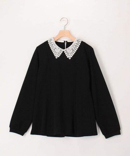 MICO COULIER（ミコクリエ）の「カットジョーゼット襟レースブラウス（襟取り外し可能）（シャツ/ブラウス・レディース・オフホワイト/ブラック/グレイッシュベージュ・38）」の10枚目の写真