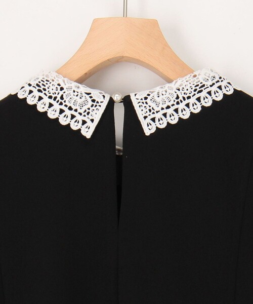 MICO COULIER（ミコクリエ）の「カットジョーゼット襟レースブラウス（襟取り外し可能）（シャツ/ブラウス・レディース・オフホワイト/ブラック/グレイッシュベージュ・38）」の16枚目の写真