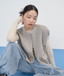 NUJOH（ヌゾ）の「Zip Rib Knit Vest / ジップリブニットベスト（ベスト）」
