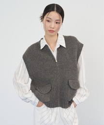 Zip Rib Knit Vest / ジップリブニットベスト