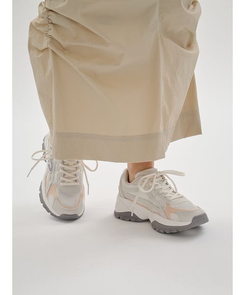 emmi（エミ）の「【em】ボリュームメッシュスニーカー（スニーカー・レディース・ベージュ/ミント/シルバー・23/23.5/24/24.5/25）」の8枚目の写真