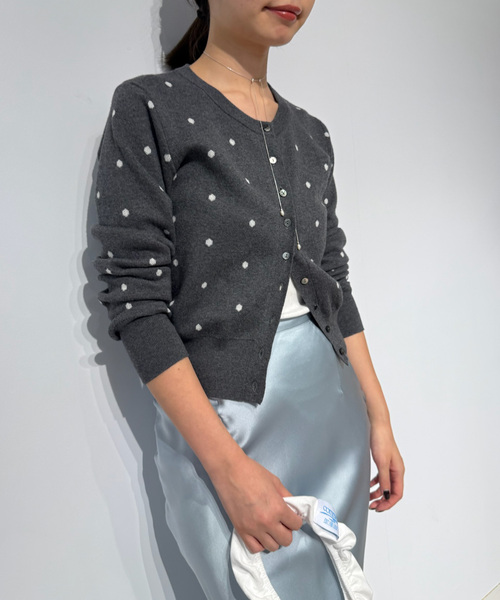 EDIT. FOR LULU(エディットフォールル)の「ドット カーディガン(ニット/セーター・レディース・グレー・FREE)」の1枚目の写真