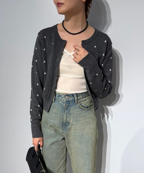 EDIT. FOR LULU(エディットフォールル)の「ドット カーディガン(ニット/セーター・レディース・グレー・FREE)」の11枚目の写真