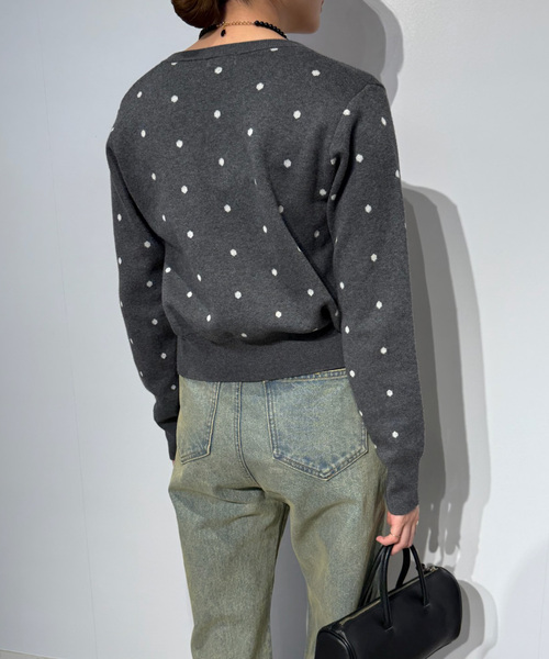 EDIT. FOR LULU(エディットフォールル)の「ドット カーディガン(ニット/セーター・レディース・グレー・FREE)」の12枚目の写真