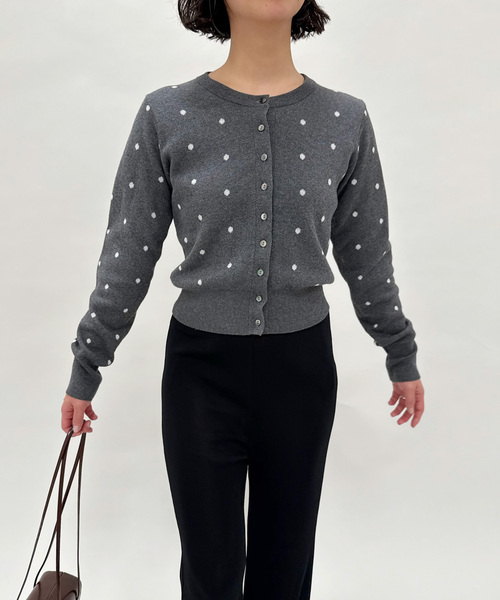 EDIT. FOR LULU(エディットフォールル)の「ドット カーディガン(ニット/セーター・レディース・グレー・FREE)」の14枚目の写真